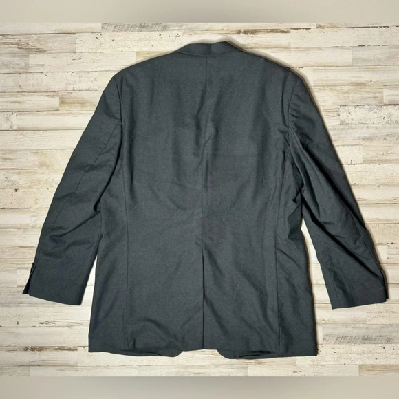 Polo University By Ralph Lauren Men’s Wool Blazer Jacket Gray Solid 46T - Picture 6 of 11